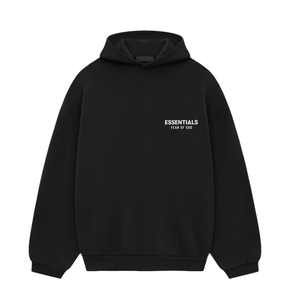 Fear Of God Essentials Fleece Hoodie Black FW24 - True Kicks